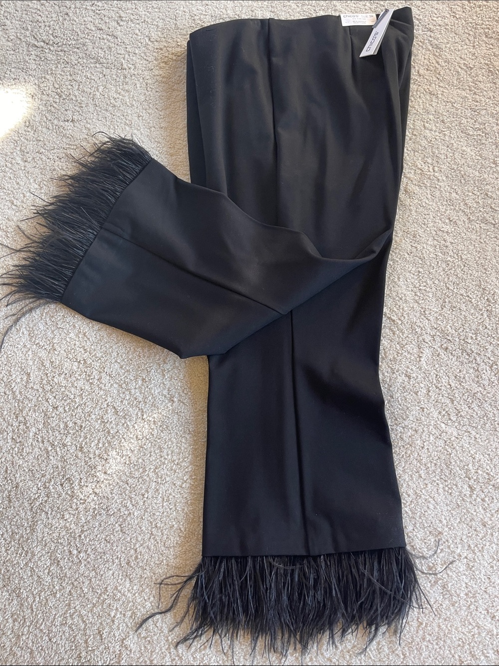 Chico's Juliet Feathered Flared Cropped Pants